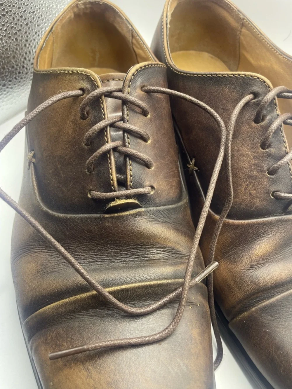 Classic Brown Leather Derby Shoes for Men